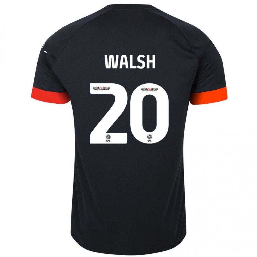 Niño Fútbol Camiseta Liam Walsh #20 Negro Naranja 2ª Equipación 2024/25