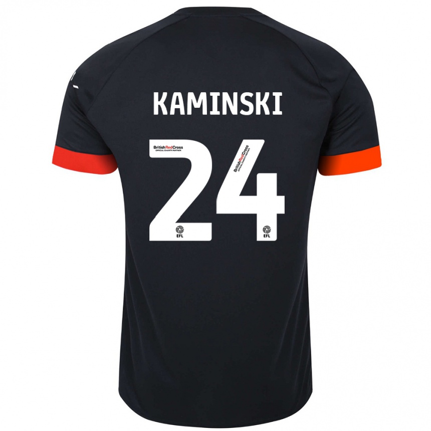 Niño Fútbol Camiseta Thomas Kaminski #24 Negro Naranja 2ª Equipación 2024/25