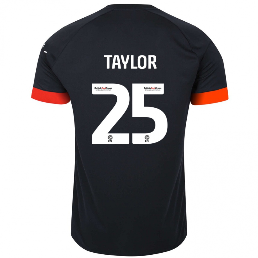 Niño Fútbol Camiseta Joe Taylor #25 Negro Naranja 2ª Equipación 2024/25