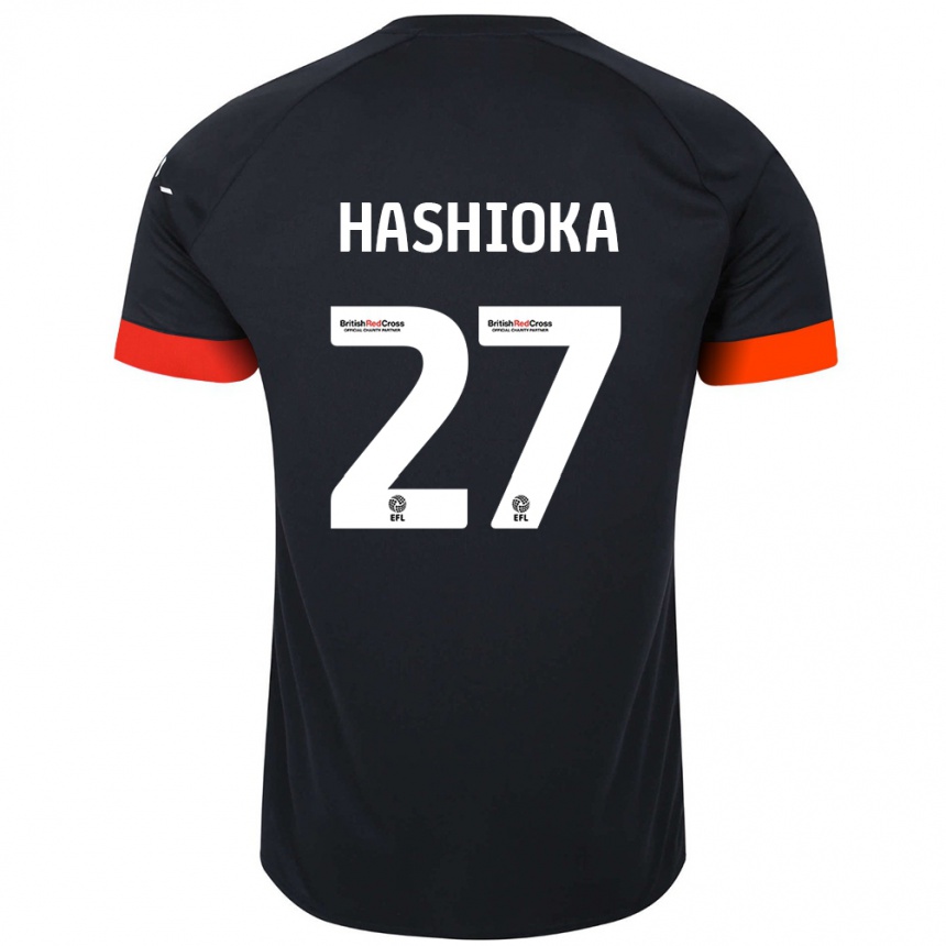 Niño Fútbol Camiseta Daiki Hashioka #27 Negro Naranja 2ª Equipación 2024/25