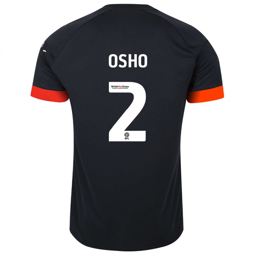 Niño Fútbol Camiseta Gabriel Osho #2 Negro Naranja 2ª Equipación 2024/25