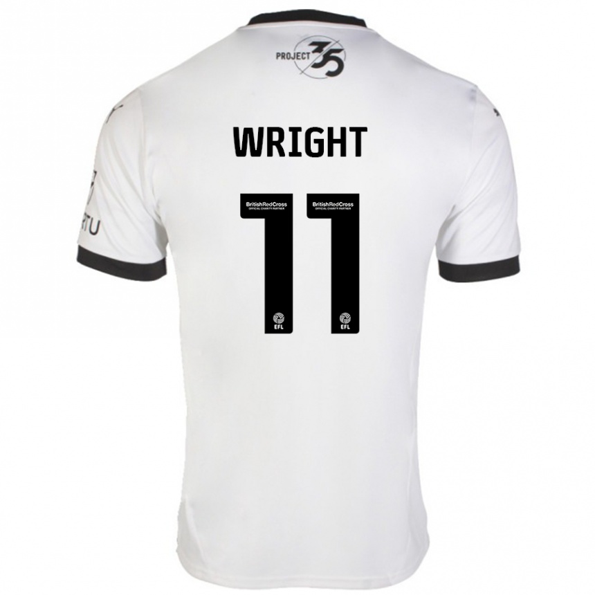 Niño Fútbol Camiseta Callum Wright #11 Blanco Negro 2ª Equipación 2024/25