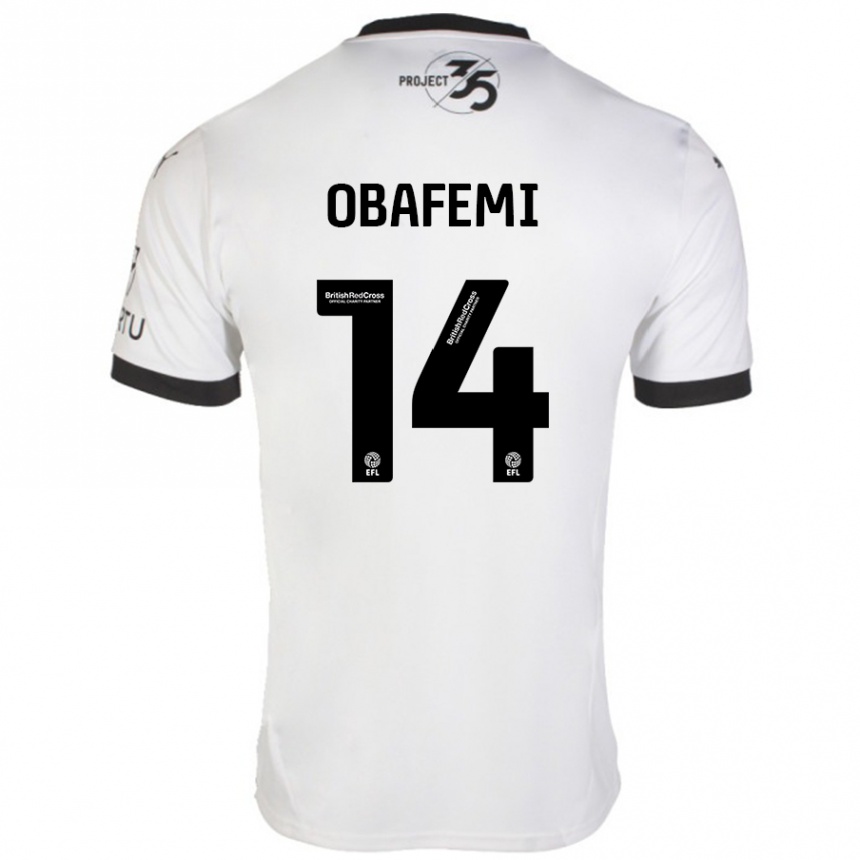 Niño Fútbol Camiseta Michael Obafemi #14 Blanco Negro 2ª Equipación 2024/25