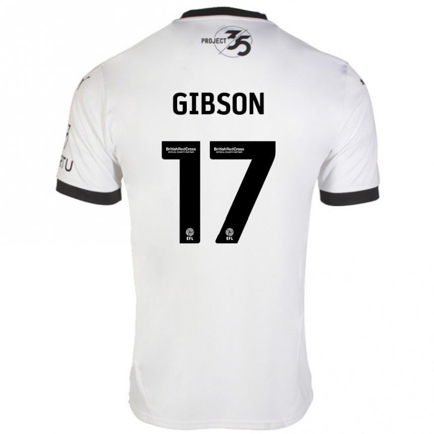 Niño Fútbol Camiseta Lewis Gibson #17 Blanco Negro 2ª Equipación 2024/25