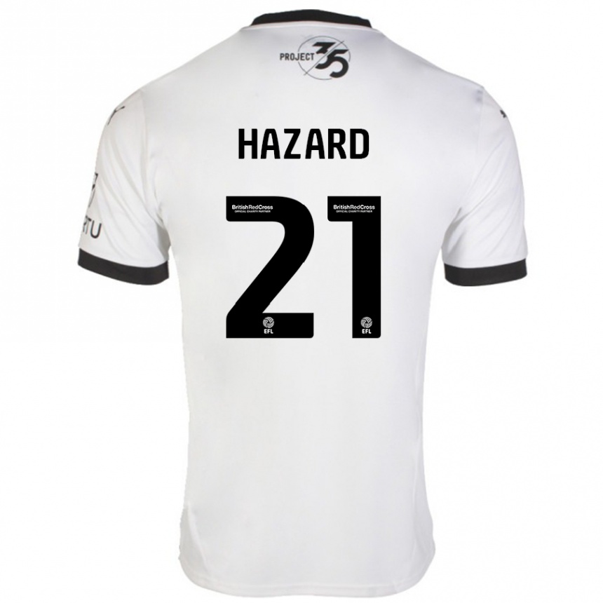 Niño Fútbol Camiseta Conor Hazard #21 Blanco Negro 2ª Equipación 2024/25