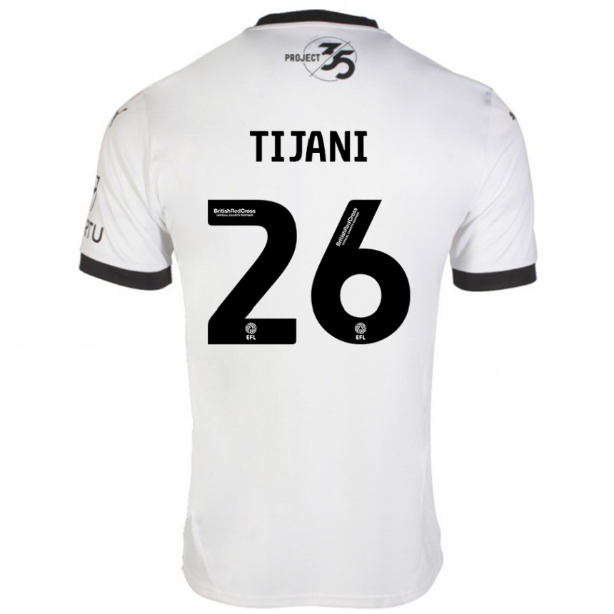 Niño Fútbol Camiseta Muhamed Tijani #26 Blanco Negro 2ª Equipación 2024/25