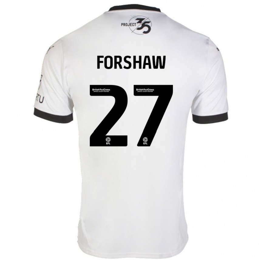 Niño Fútbol Camiseta Adam Forshaw #27 Blanco Negro 2ª Equipación 2024/25