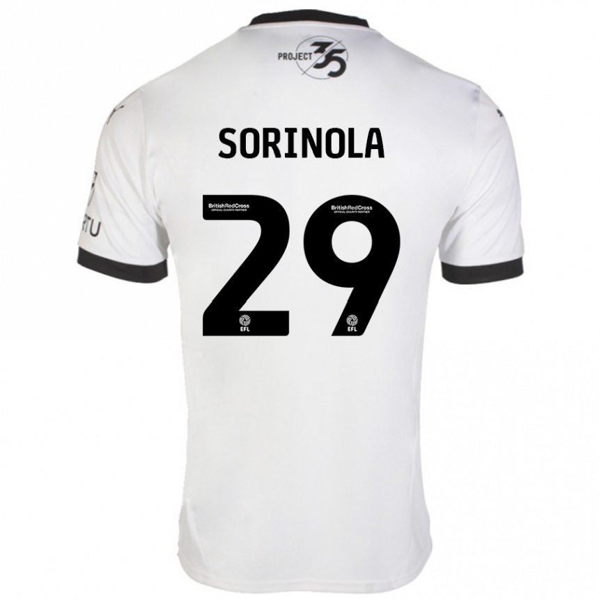 Niño Fútbol Camiseta Matthew Sorinola #29 Blanco Negro 2ª Equipación 2024/25