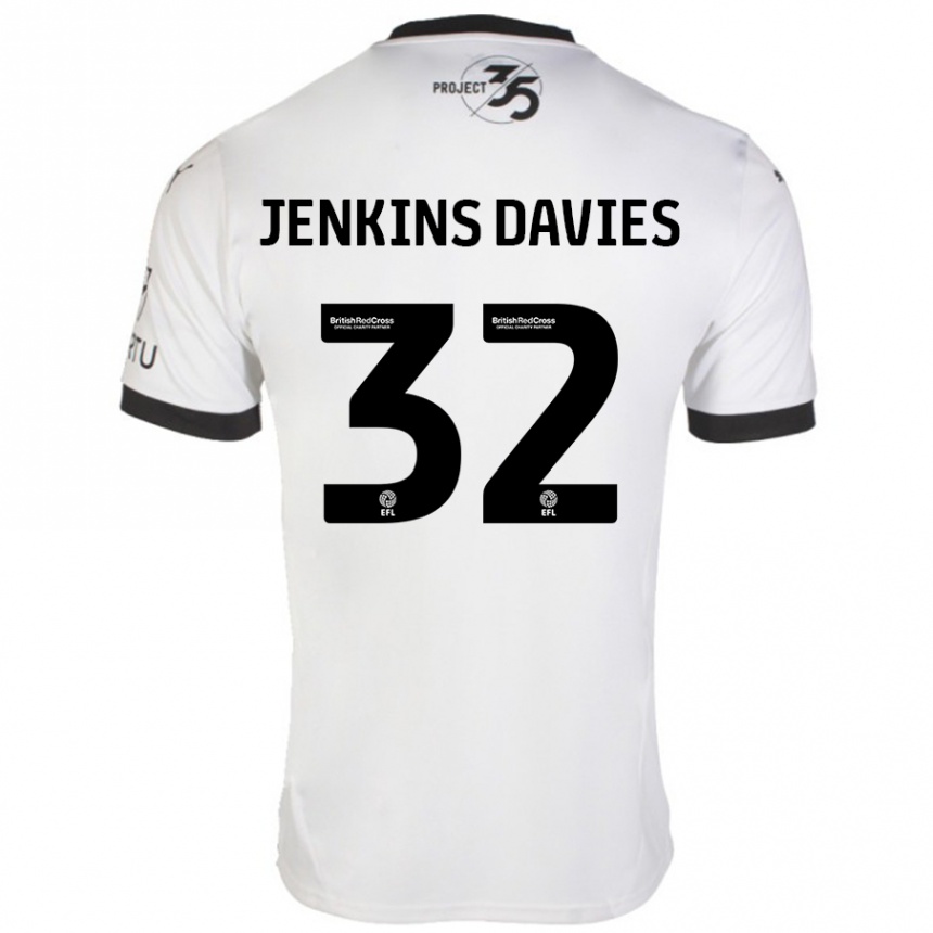 Niño Fútbol Camiseta Will Jenkins-Davies #32 Blanco Negro 2ª Equipación 2024/25