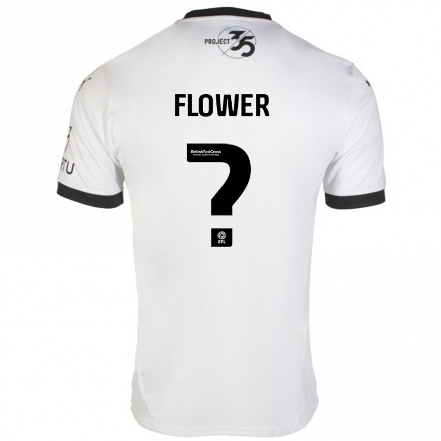 Niño Fútbol Camiseta Jack Flower #0 Blanco Negro 2ª Equipación 2024/25