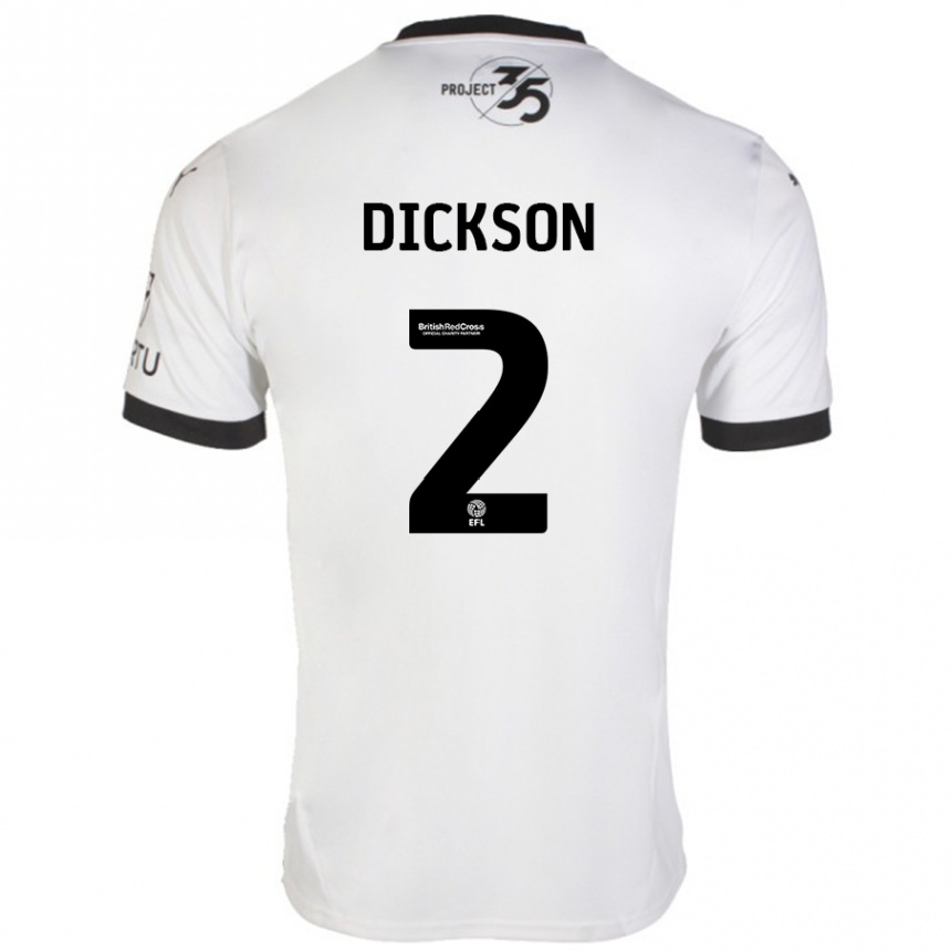 Niño Fútbol Camiseta Katie Dickson #2 Blanco Negro 2ª Equipación 2024/25