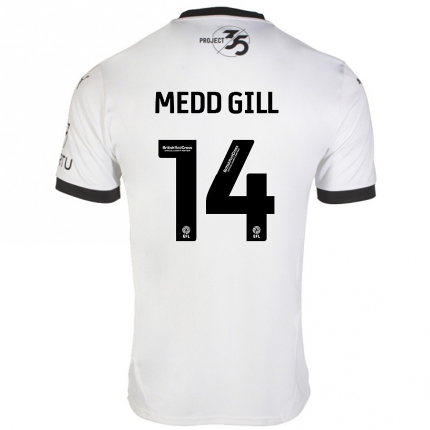 Niño Fútbol Camiseta Tamsin Medd-Gill #14 Blanco Negro 2ª Equipación 2024/25