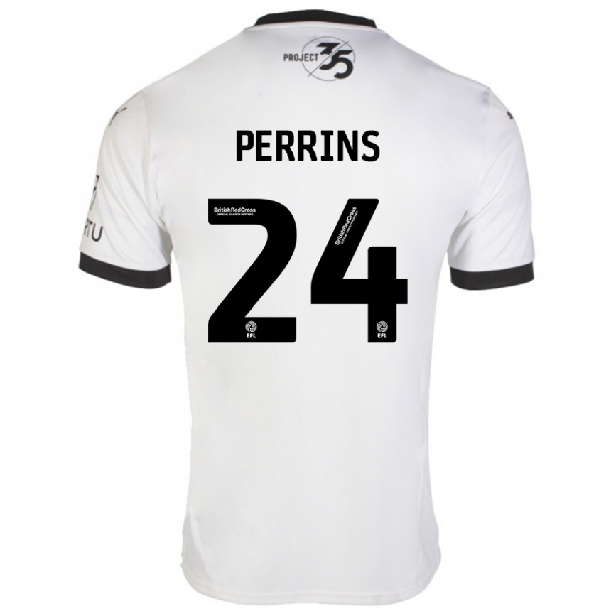 Niño Fútbol Camiseta Grace Perrins #24 Blanco Negro 2ª Equipación 2024/25