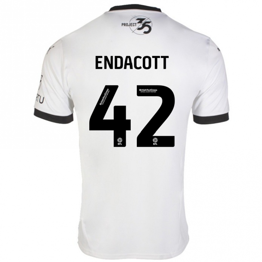 Niño Fútbol Camiseta Jack Endacott #42 Blanco Negro 2ª Equipación 2024/25