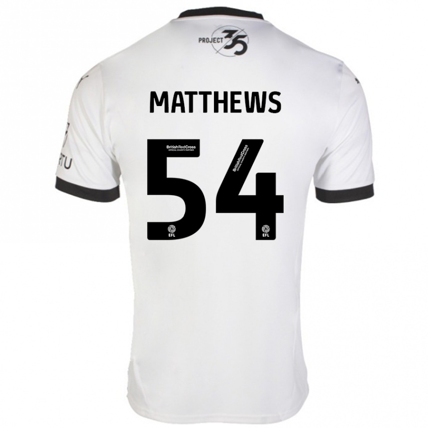 Niño Fútbol Camiseta Jack Matthews #54 Blanco Negro 2ª Equipación 2024/25