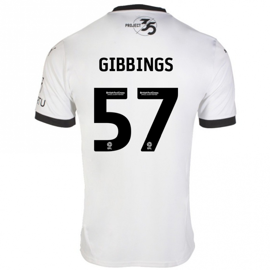 Niño Fútbol Camiseta Cole Gibbings #57 Blanco Negro 2ª Equipación 2024/25