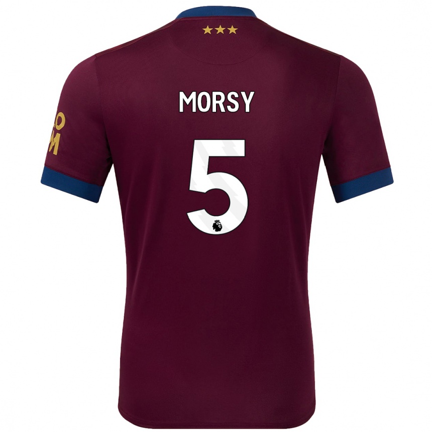 Niño Fútbol Camiseta Samy Morsy #5 Marrón 2ª Equipación 2024/25