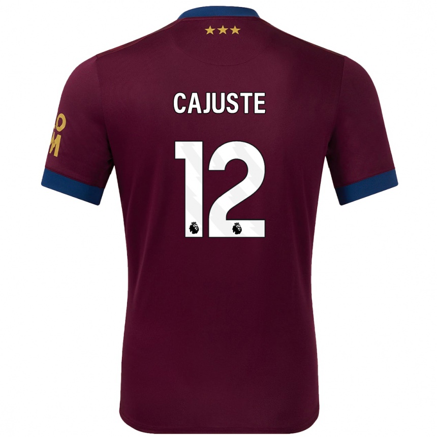 Niño Fútbol Camiseta Jens Cajuste #12 Marrón 2ª Equipación 2024/25