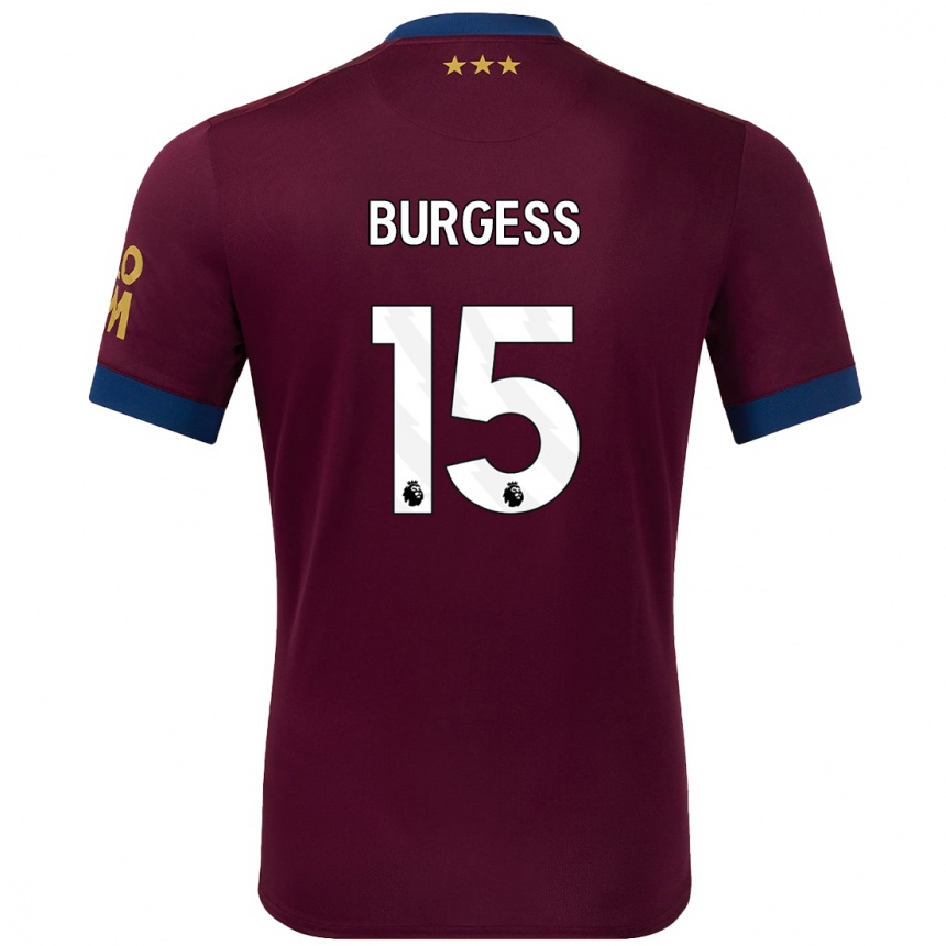 Niño Fútbol Camiseta Cameron Burgess #15 Marrón 2ª Equipación 2024/25