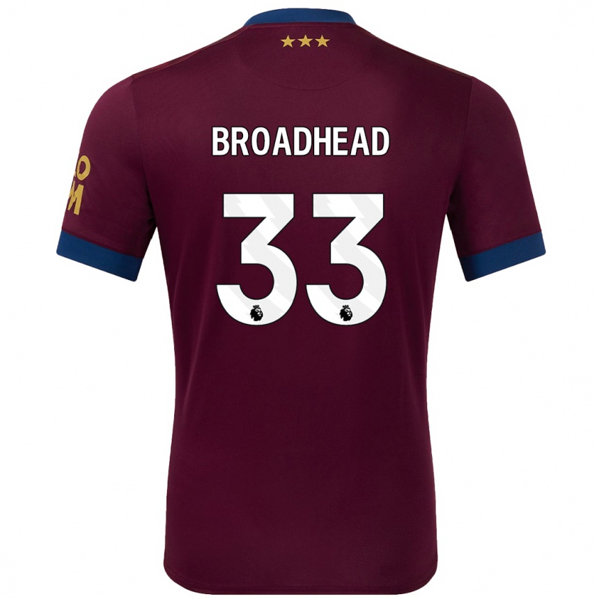 Niño Fútbol Camiseta Nathan Broadhead #33 Marrón 2ª Equipación 2024/25