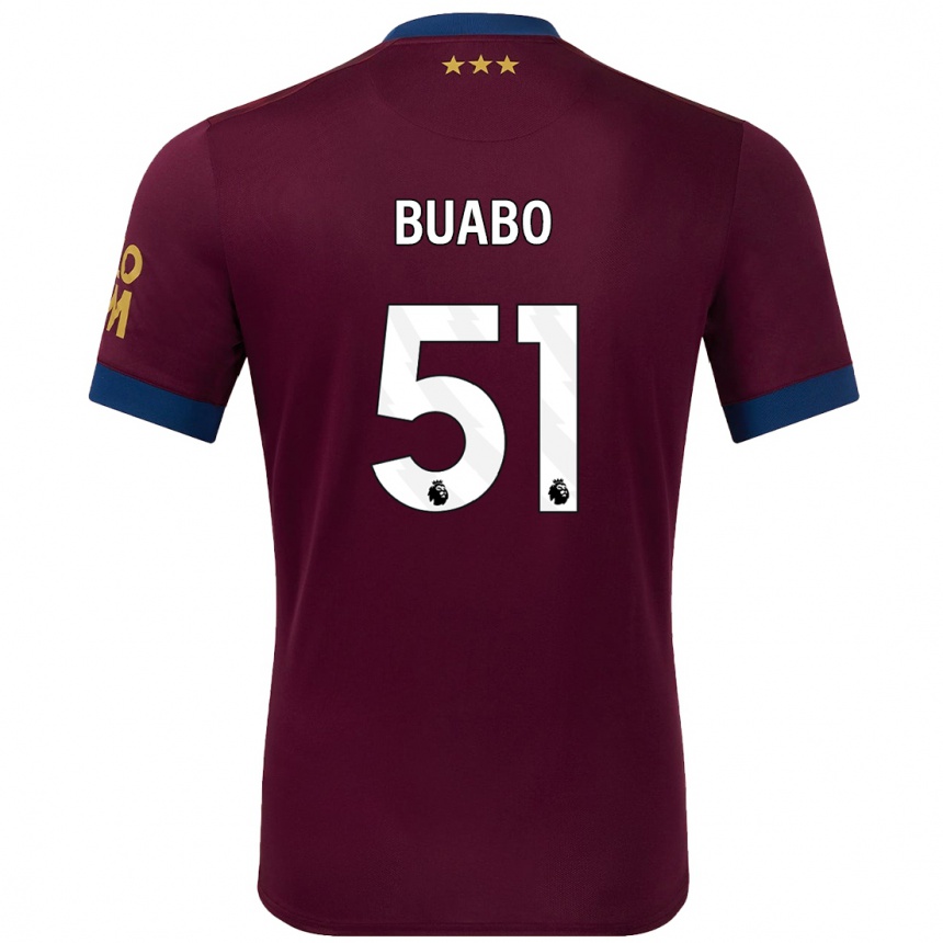 Niño Fútbol Camiseta Gerard Buabo #51 Marrón 2ª Equipación 2024/25