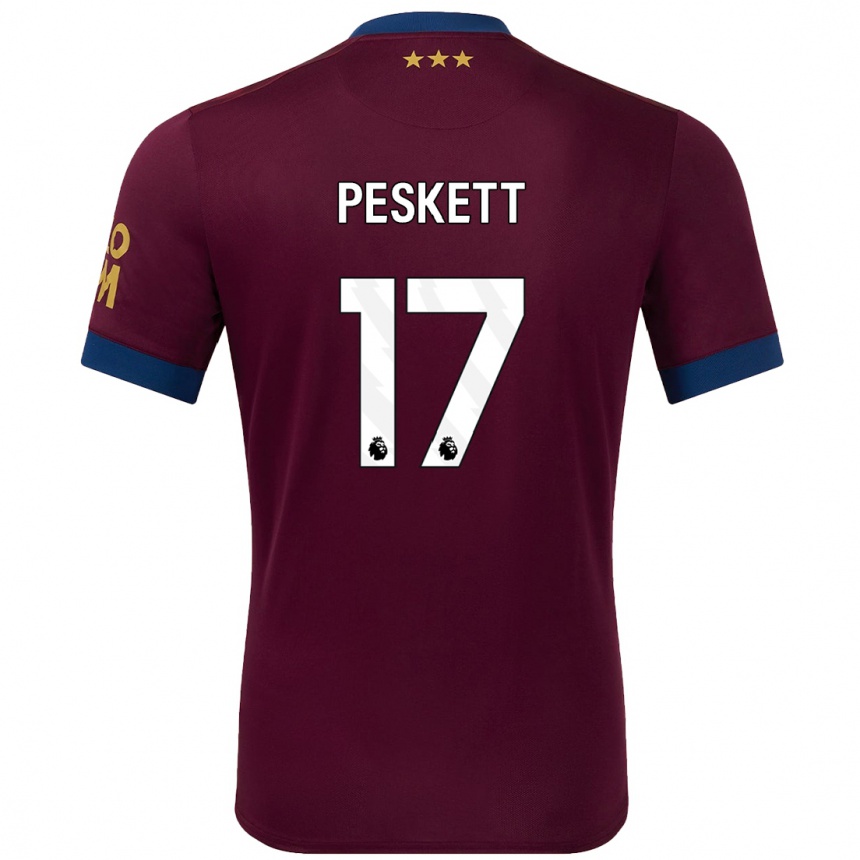 Niño Fútbol Camiseta Sophie Peskett #17 Marrón 2ª Equipación 2024/25