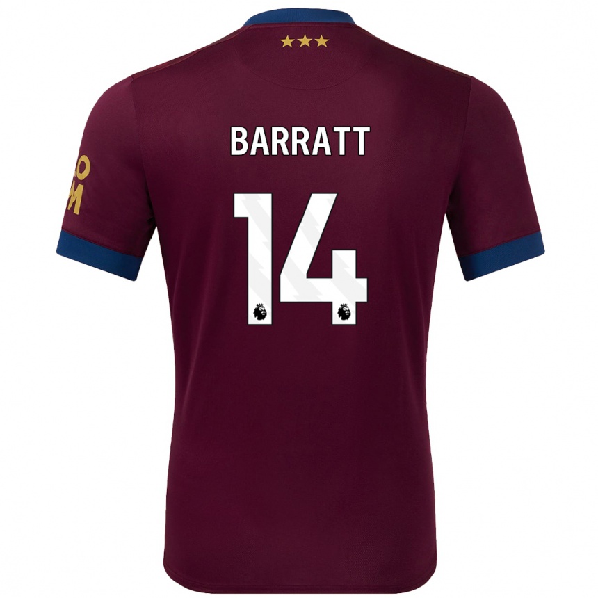 Niño Fútbol Camiseta Zoe Barratt #14 Marrón 2ª Equipación 2024/25