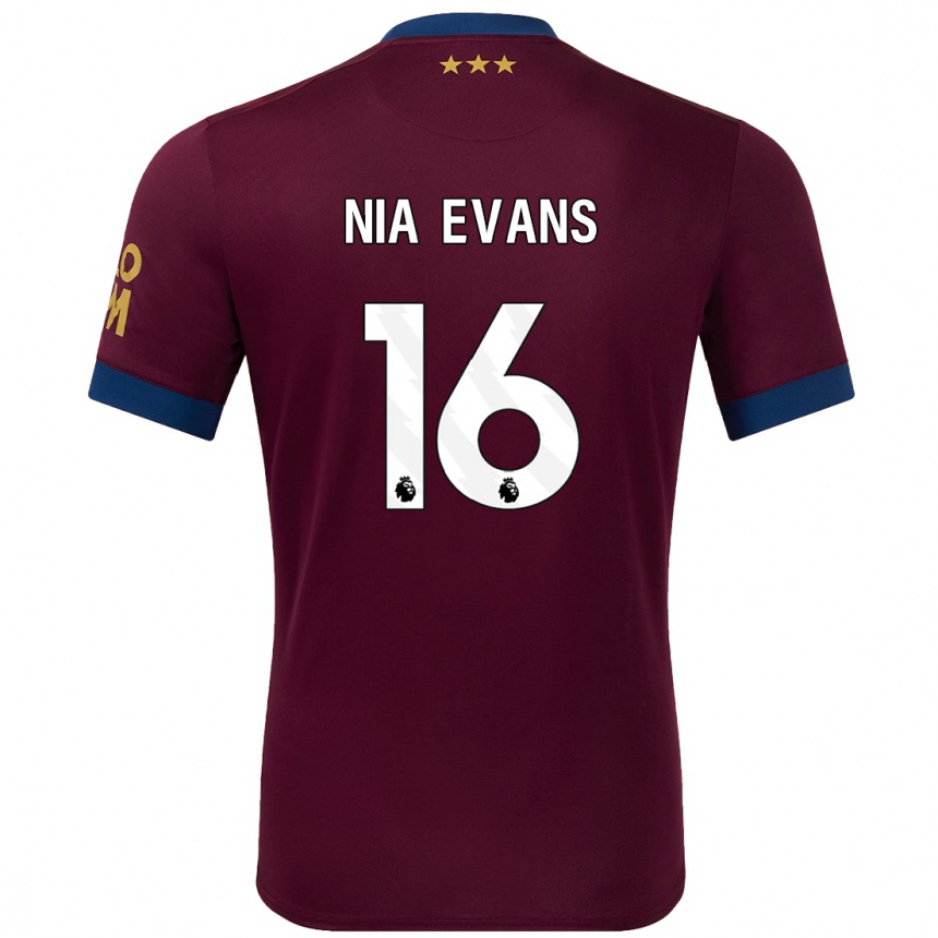 Niño Fútbol Camiseta Nia Evans #16 Marrón 2ª Equipación 2024/25