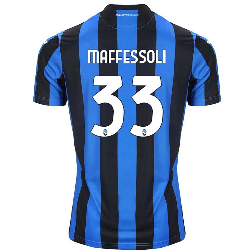 Hombre Fútbol Camiseta Manuel Maffessoli #33 Azul Negro 1ª Equipación 2024/25