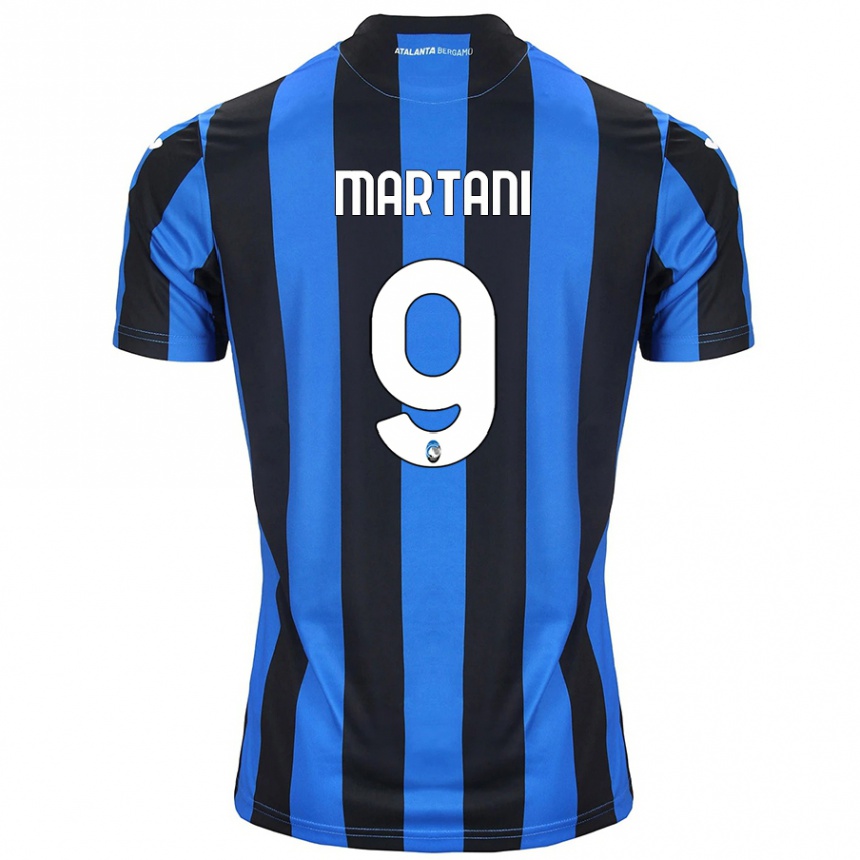 Hombre Fútbol Camiseta Alice Martani #9 Azul Negro 1ª Equipación 2024/25