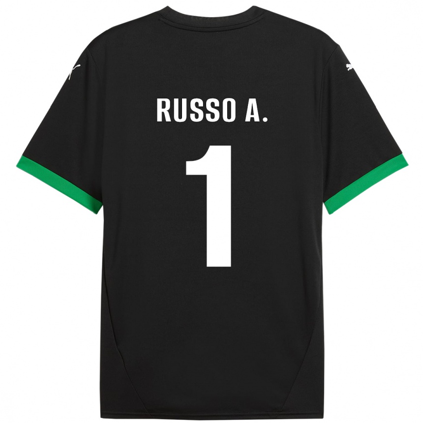 Hombre Fútbol Camiseta Alessandro Russo #1 Negro Verde Oscuro 1ª Equipación 2024/25