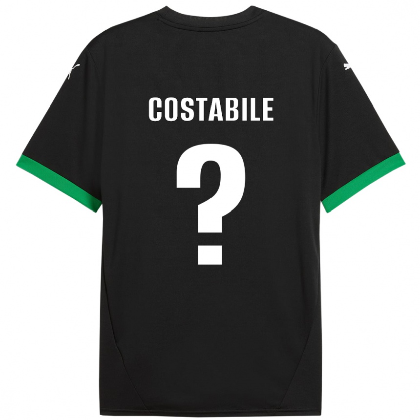 Hombre Fútbol Camiseta Cristian Costabile #0 Negro Verde Oscuro 1ª Equipación 2024/25