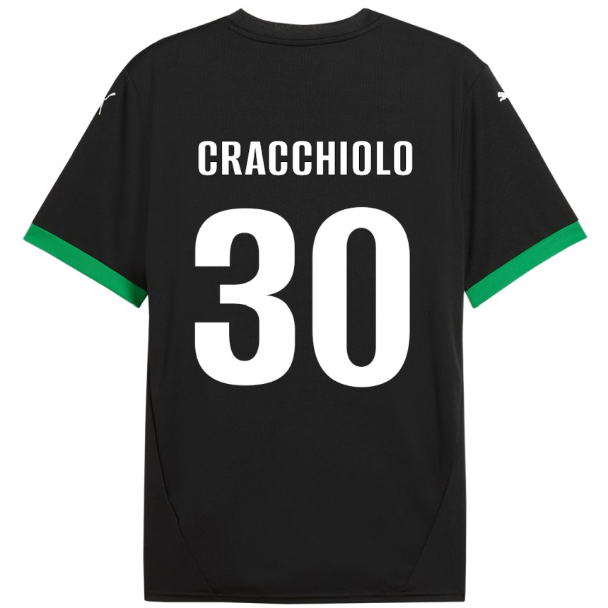 Hombre Fútbol Camiseta Leonardo Cracchiolo #30 Negro Verde Oscuro 1ª Equipación 2024/25