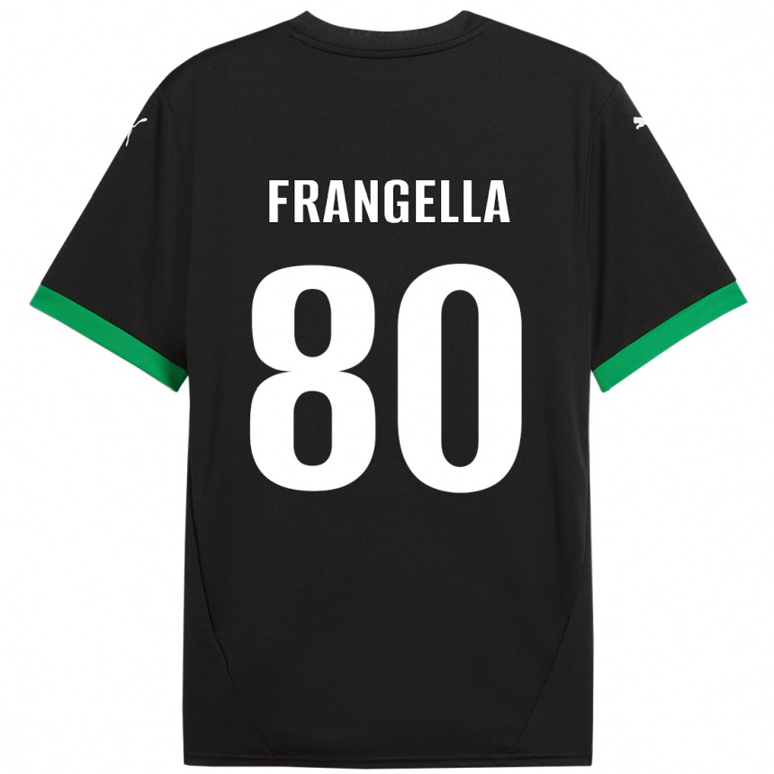 Hombre Fútbol Camiseta Christian Frangella #80 Negro Verde Oscuro 1ª Equipación 2024/25