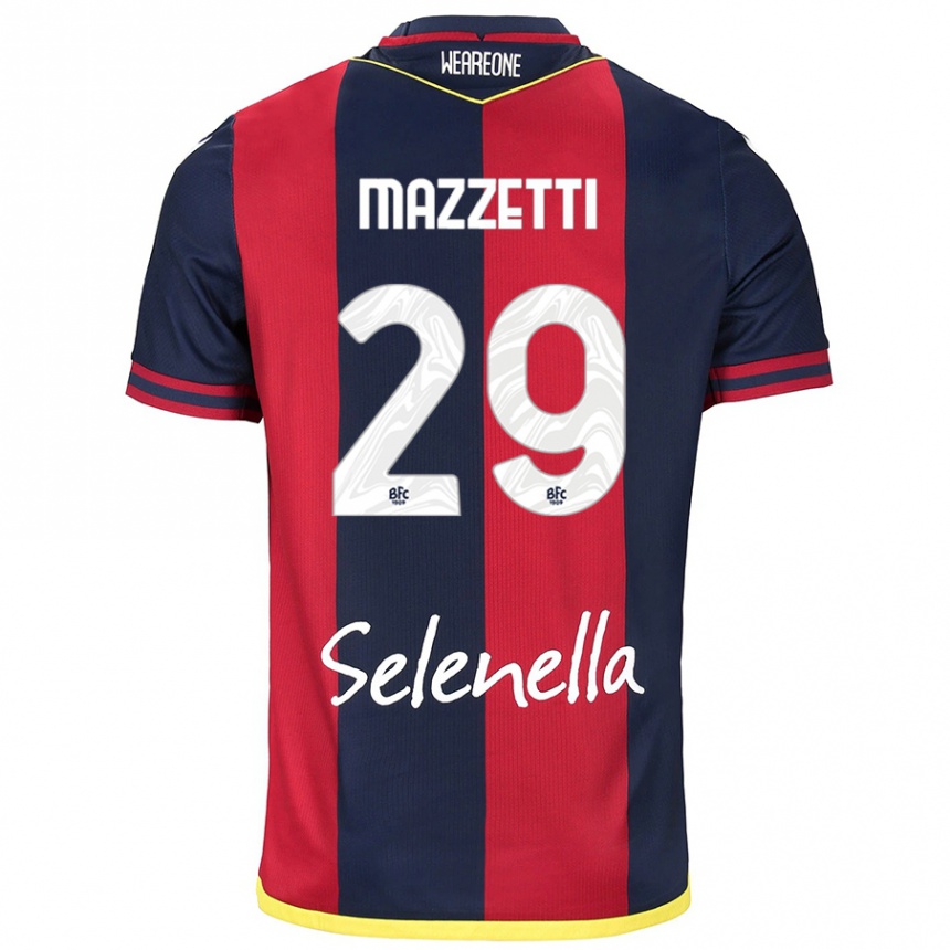 Hombre Fútbol Camiseta Gabriele Mazzetti #29 Rojo Azul Real 1ª Equipación 2024/25