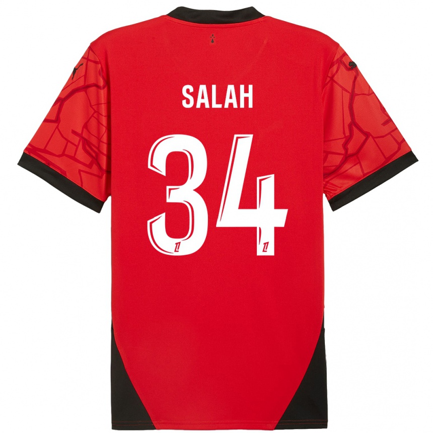 Hombre Fútbol Camiseta Ibrahim Salah #34 Rojo Negro 1ª Equipación 2024/25