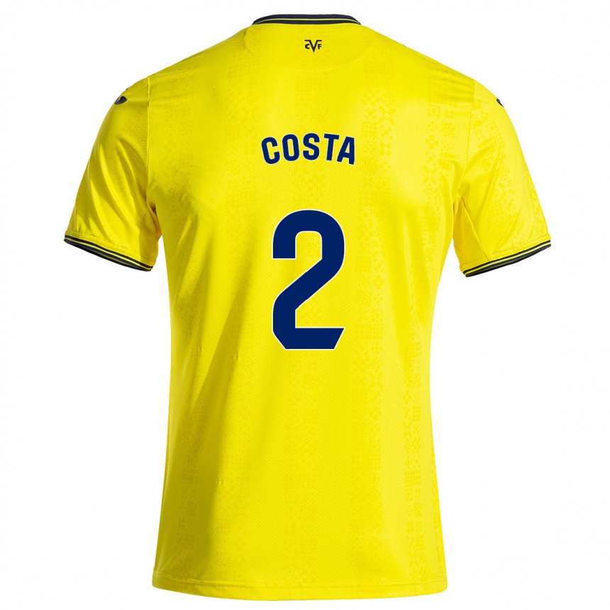 Hombre Fútbol Camiseta Logan Costa #2 Amarillo Negro 1ª Equipación 2024/25