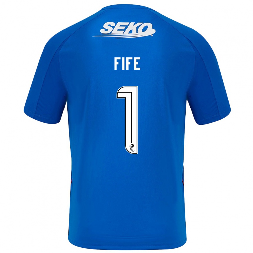 Hombre Fútbol Camiseta Jenna Fife #1 Azul Oscuro 1ª Equipación 2024/25