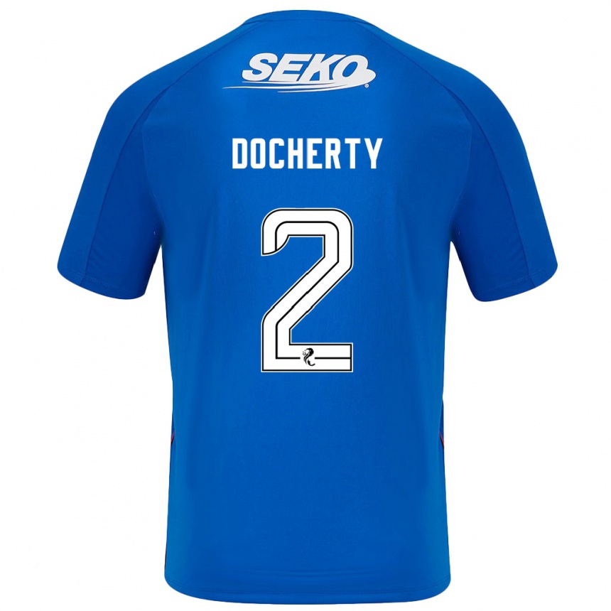 Hombre Fútbol Camiseta Nicola Docherty #2 Azul Oscuro 1ª Equipación 2024/25