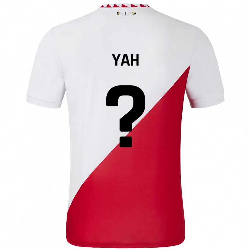 Hombre Fútbol Camiseta Gibson Yah #0 Blanco Rojo 1ª Equipación 2024/25