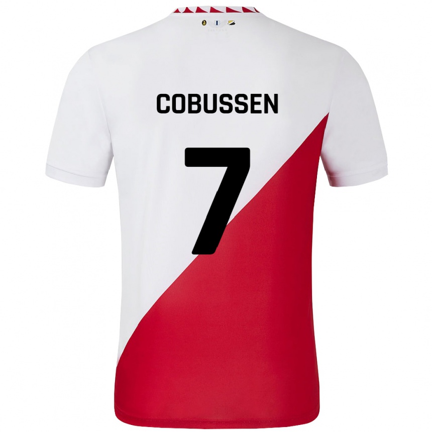 Hombre Fútbol Camiseta Sophie Cobussen #7 Blanco Rojo 1ª Equipación 2024/25