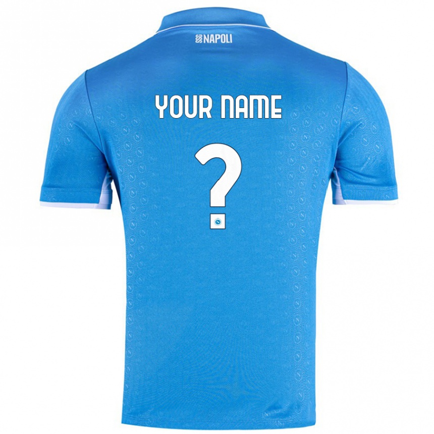 Hombre Fútbol Camiseta Su Nombre #0 Azul Cielo 1ª Equipación 2024/25