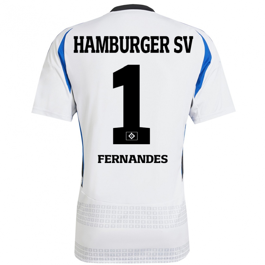 Hombre Fútbol Camiseta Daniel Heuer Fernandes #1 Blanco Azul 1ª Equipación 2024/25