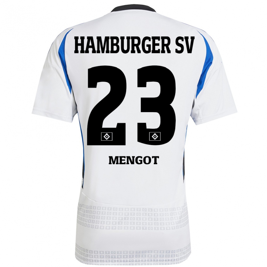 Hombre Fútbol Camiseta Ayukayoh Mengot #23 Blanco Azul 1ª Equipación 2024/25