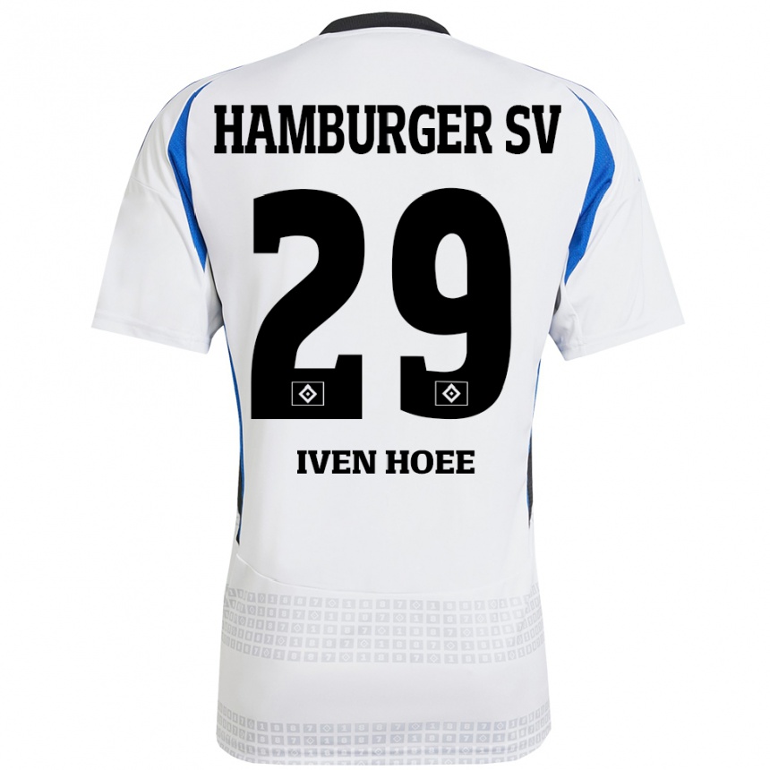 Hombre Fútbol Camiseta Lennart Iven Hoee #29 Blanco Azul 1ª Equipación 2024/25