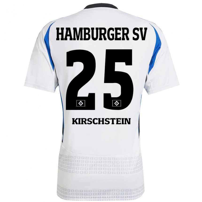 Hombre Fútbol Camiseta Merle Kirschstein #25 Blanco Azul 1ª Equipación 2024/25