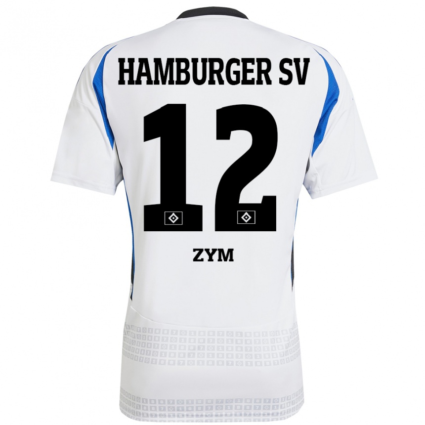 Hombre Fútbol Camiseta Marcel Zym #12 Blanco Azul 1ª Equipación 2024/25