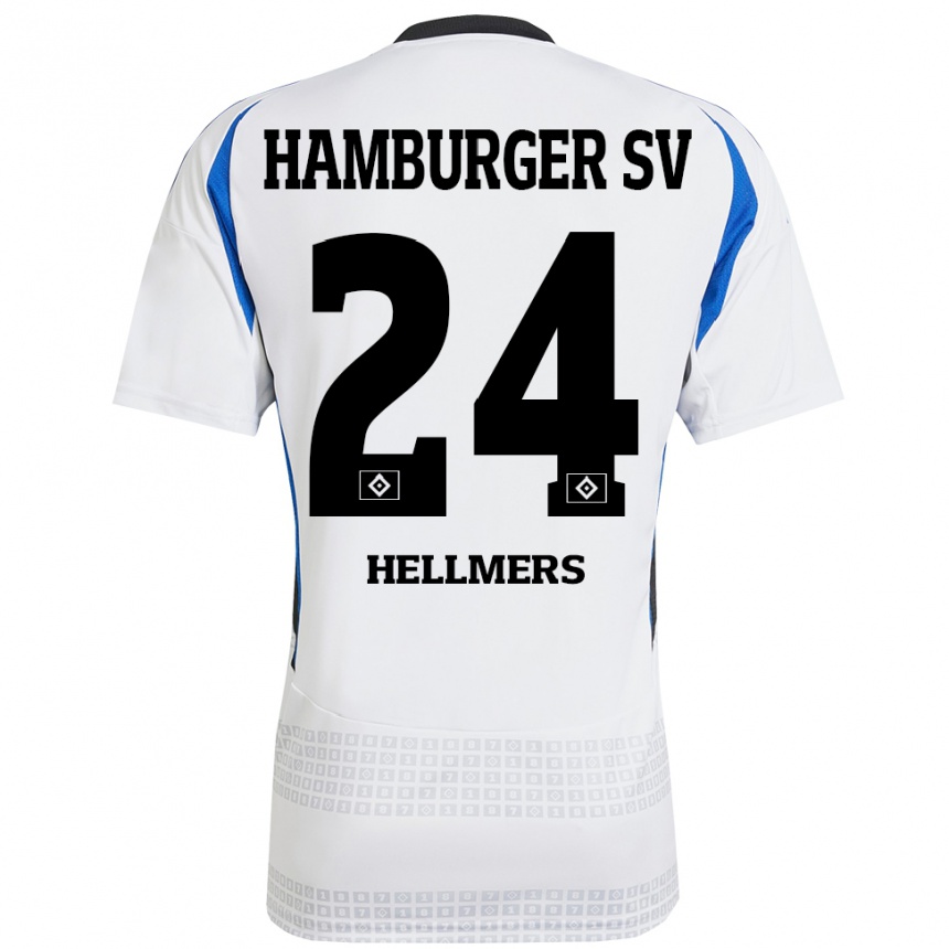 Hombre Fútbol Camiseta Maximilian Hellmers #24 Blanco Azul 1ª Equipación 2024/25