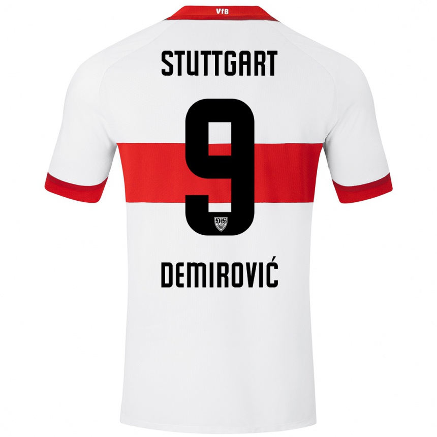 Hombre Fútbol Camiseta Ermedin Demirovic #9 Blanco Rojo 1ª Equipación 2024/25