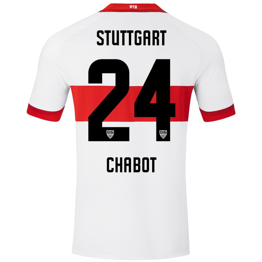 Hombre Fútbol Camiseta Jeff Chabot #24 Blanco Rojo 1ª Equipación 2024/25